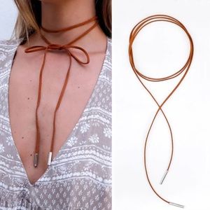 Faux Suede Wrap Choker Necklace