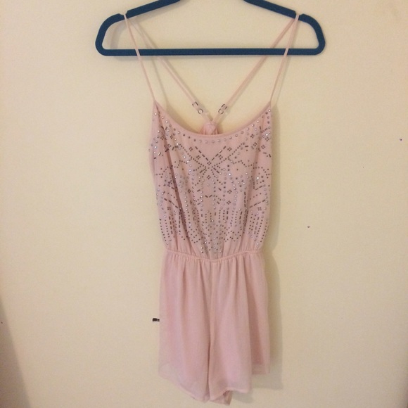 Hollister Baby Pink Bedazzled Romper