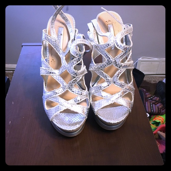 Silver 5in bakers heels