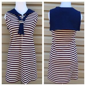 True vintage red/white/blue striped mini dress XS