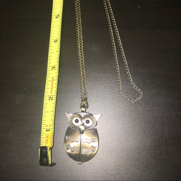 Owl clock necklace