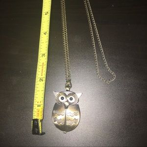 Owl clock necklace