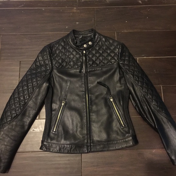 Black genuine leather jacket