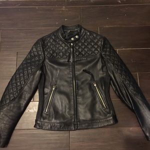 Black genuine leather jacket