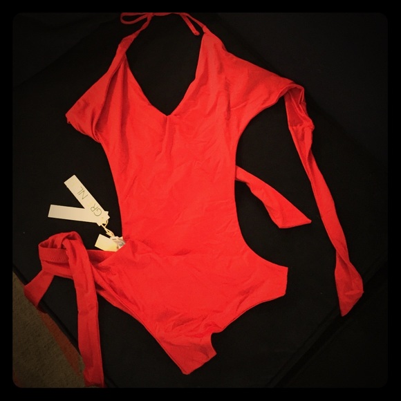 True red monokini swim suit by Greenlee - Picture 1 of 1