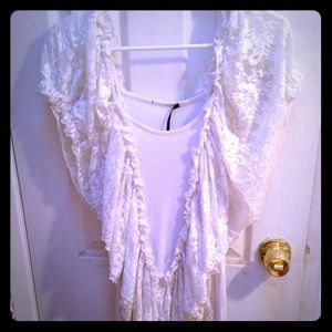 White off the shoulder lace top