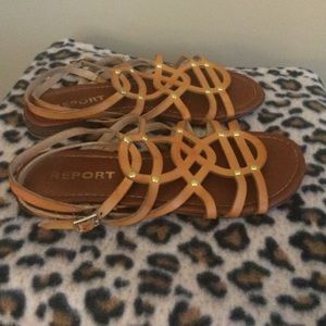Report tan sandals