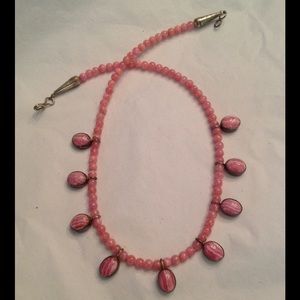 Vintage Rhodochrosite Navajo Sterling necklace