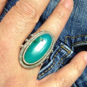 Turquoise in Sterling silver ring size 7