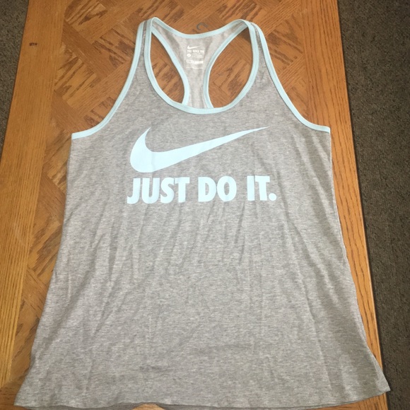 Nike Tops - Nike racerback tank. Gray and light blue.