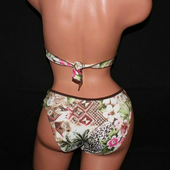 CALIFORNIA WAVES BIKINI SET WHITE FLORAL SMALL NEW - Picture 3 of 3