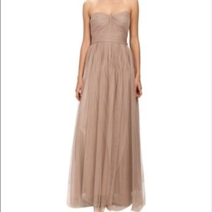 Adrianna Papell convertible tulle gown in latte