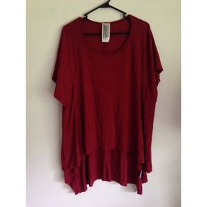 Free People red flowy mismatch hem