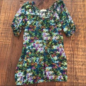 Short Sleeve Floral Sweater