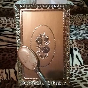 Antique Vanity tray and brush