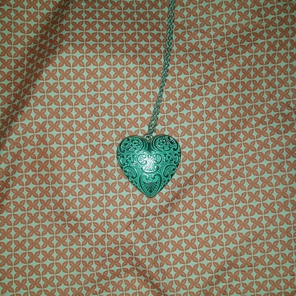 Teal Heart Necklace