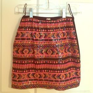 Sequin Patterned Mini Skirt