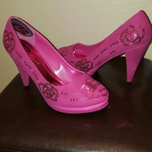 Fuschia Jeweled Heels