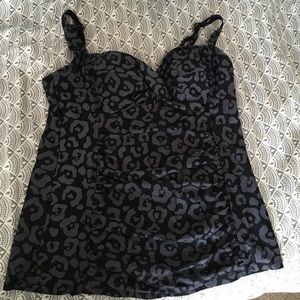 Tankini black and grey.