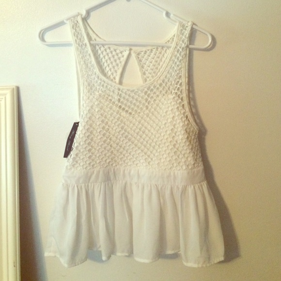 White Peplum Top NWT