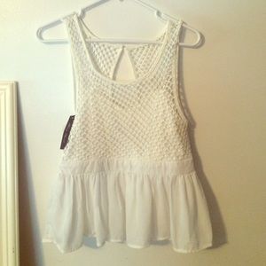 White Peplum Top NWT