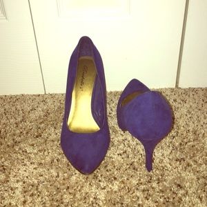 Navy Blue Suede Heels