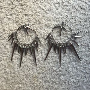 Punk rock spike hoop earrings