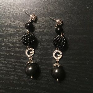 GUESS brand black and silver dangle earrings