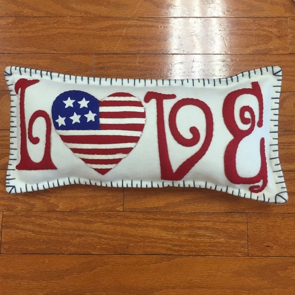 "Love" Patriotic Pillow