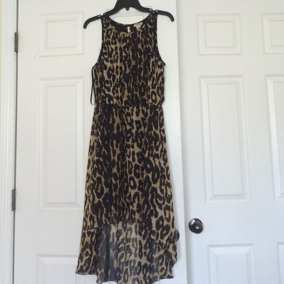 Leopard high low dress