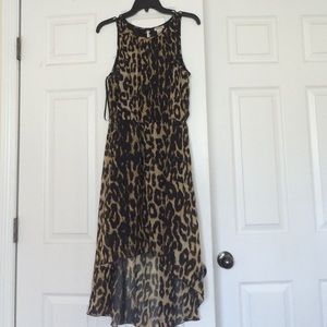Leopard high low dress