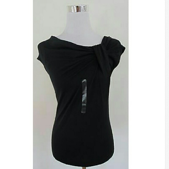 Nwt ann Taylor black kni blouse size M MSRP $49.99