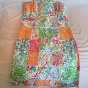 Lilly Pulitzer Strapless Patchwork Dress