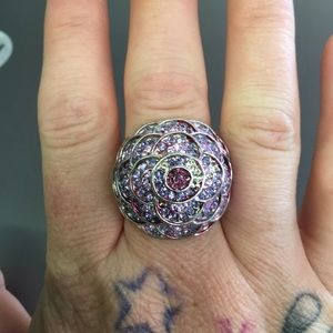 Purple flower fashion ring