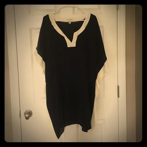 J Crew tunic in large navy and cream/white trim