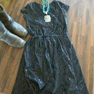 Sequin Hi-Low Dress