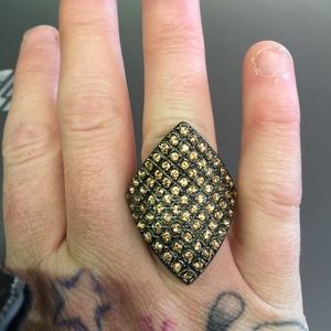 Champagne and black fashion ring.