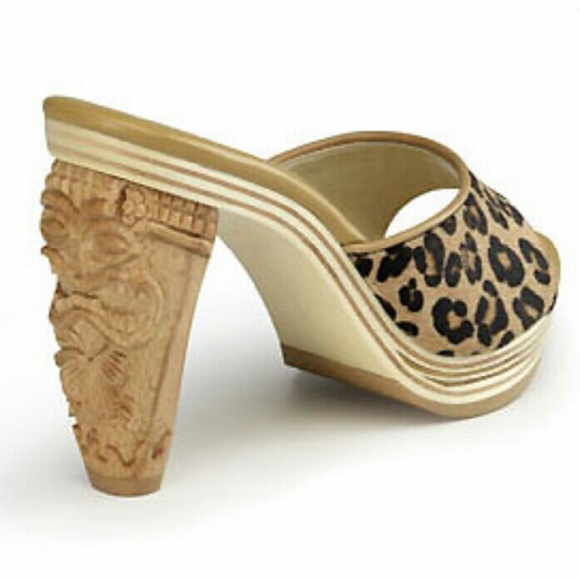 Pin Up Couture Shoes - Pinup Tiki carved wood heel rockabilly retro