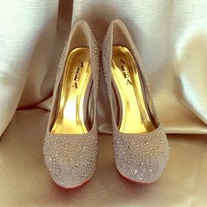 Nude Sparkle Platforms
