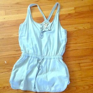 Light denim shorts romper!