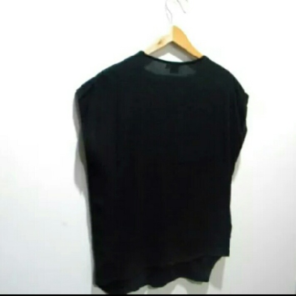 OAK NYC Black Crossover Eyelet Top Size 1 - Picture 4 of 4