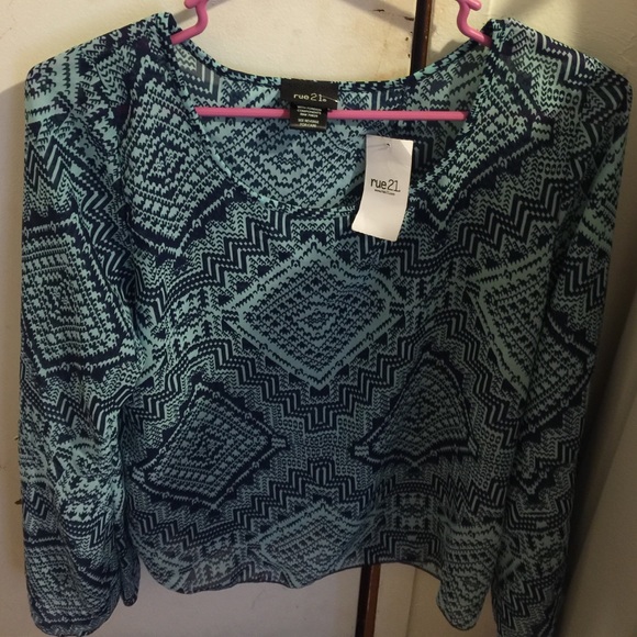 Blue Open Back Top