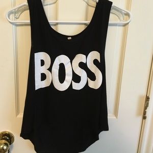 'BOSS' crop top from Wet Seal