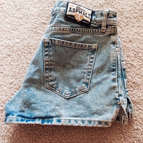 Blue Asphalt Pants - Vintage High waisted jean shorts