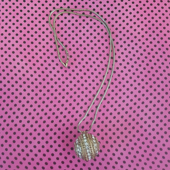 Vintage Ball w Crystals Necklace