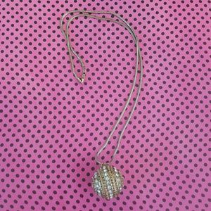 Vintage Ball w Crystals Necklace
