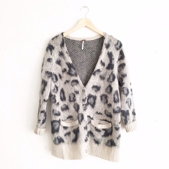 Free People Out of Africa Snow Leopard Cardigan