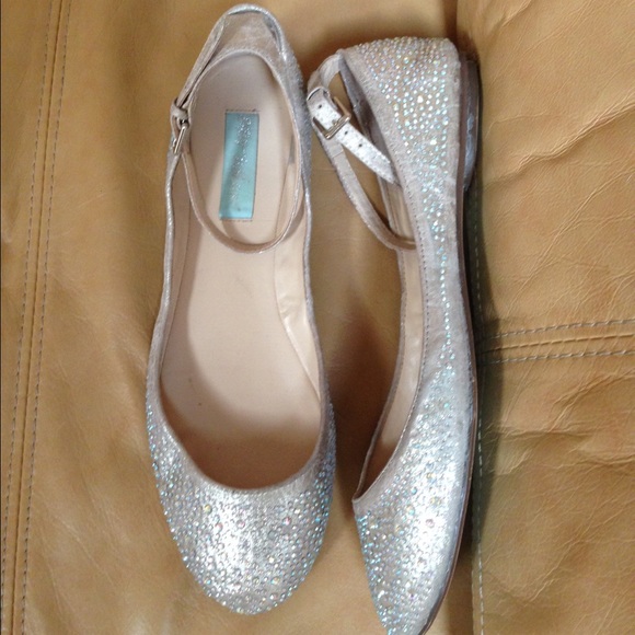 Betsey Johnson Shoes - Betsey Johnson Joy rhinestone ankle strap flats