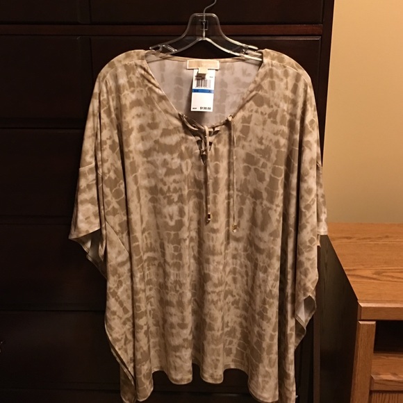 Michael Kors Taupe Poncho Top