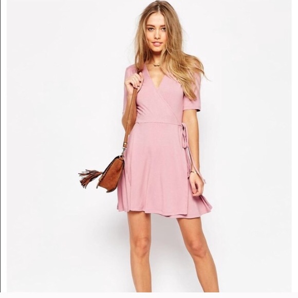 ASOS Pink Faux Wrap Dress